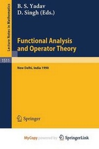 Enlarge image Cover: Functional Analysis and Operator Theory - Springer