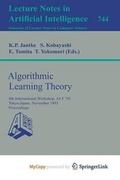 Cover: Algorithmic Learning Theory - Springer