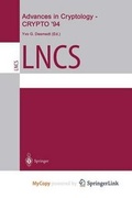 Cover: Advances in Cryptology - Crypto '94 - Springer