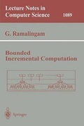 Cover: Bounded Incremental Computation - Springer