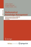 Cover: Mathematical Knowledge Management - Springer