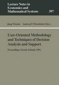 Enlarge image Cover: User-Oriented Methodology and Techniques of Decision Analysis and Support - Springer