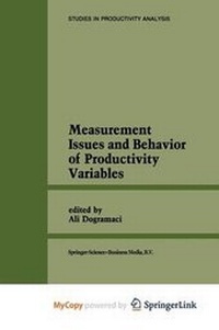 Enlarge image Cover: Measurement Issues and Behavior of Productivity Variables - Springer