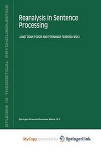 Enlarge image Cover: Reanalysis in Sentence Processing - Springer