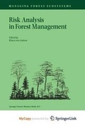 Cover: Risk Analysis in Forest Management - Springer