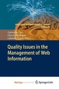 Cover: Quality Issues in the Management of Web Information - Springer