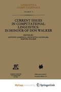 Cover: Current Issues in Computational Linguistics - Springer