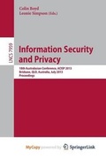 Cover: Information Security and Privacy - Springer