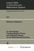 Cover: An Inter-Industry Translog Model of Prices and Technical Change for the West German Economy - Springer