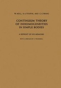 Cover: Continuum Theory of Inhomogeneities in Simple Bodies - Springer