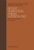 Cover: Recent Advances in Animal Nutrition - Butterworth-Heinemann