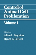 Cover: Control of Animal Cell Proliferation - Academic Press