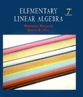 Cover: Elementary Linear Algebra - Pearson