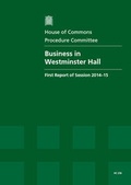 Cover: Business in Westminster Hall - TSO