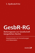 Cover: GesbR-RG Reformgesetz zur Gesellschaft b&uuml;rgerlichen Rechts - Manz