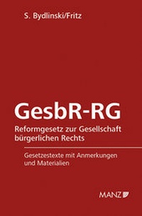 Abbildung von: GesbR-RG Reformgesetz zur Gesellschaft bürgerlichen Rechts - Manz