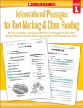 Cover: Informational Passages for Text Marking & Close Reading: Grade 1 - Scholastic Teaching Resources