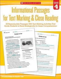 Enlarge image Cover: Informational Passages for Text Marking & Close Reading: Grade 4 - Scholastic Teaching Resources
