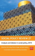 Cover: Social Policy Review 27 - Policy Press