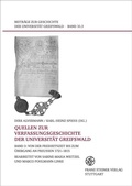 Cover: Quellen zur Verfassungsgeschichte der Universit&auml;t Greifswald. Band 3 - Franz Steiner Verlag