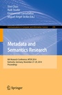 Cover: Metadata and Semantics Research - Springer