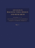Cover: Advances in Machine Tool Design and Research 1967 - Elsevier