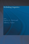 Cover: Rethinking Linguistics - Routledge
