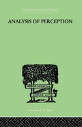Cover: Analysis Of Perception - Routledge