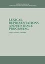 Cover: Lexical Representations And Sentence Processing - Psychology Press Ltd