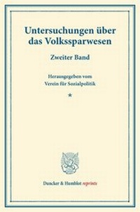 Abbildung von: Untersuchungen über das Volkssparwesen. - Duncker & Humblot