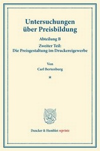 Abbildung von: Untersuchungen über Preisbildung. - Duncker & Humblot