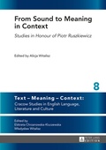Cover: From Sound to Meaning in Context - Peter Lang Verlag