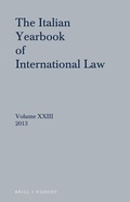 Cover: Italian Yearbook of International Law 23 (2013) - Martinus Nijhoff