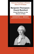 Cover: Men of Physics: Benjamin Thompson - Count Rumford - Elsevier