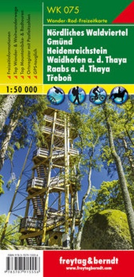 Abbildung von: WK 075 Nördliches Waldviertel - Gmünd - Heidenreichstein - Waidhofen a.d. Thaya - Raabs a.d. Thaya - Trebon, Wanderkarte 1:50.000 - Freytag-Berndt und ARTARIA