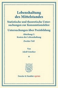 Abbildung von: Lebenshaltung des Mittelstandes. - Duncker & Humblot