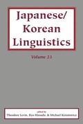 Cover: Japanese/Korean Linguistics, Vol. 23 - Centre for the Study of Language & Information