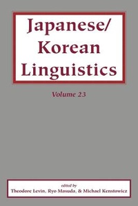 Enlarge image Cover: Japanese/Korean Linguistics, Vol. 23 - Centre for the Study of Language & Information