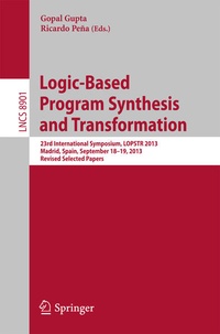 Enlarge image Cover: Logic-Based Program Synthesis and Transformation - Springer