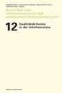Cover: Qualitätskriterien in der Inhaltsanalyse - Herbert von Halem Verlag