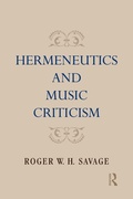 Cover: Hermeneutics and Music Criticism - Routledge