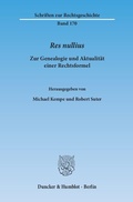 Cover: Res nullius. - Duncker & Humblot