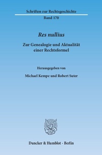 Enlarge image Cover: Res nullius. - Duncker & Humblot