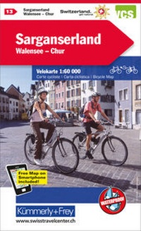 Abbildung von: Sarganserland - Walensee - Chur Nr. 13 Velokarte 1:60 000 - Kümmerly+Frey