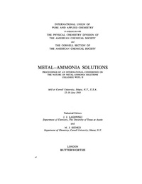 Enlarge image Cover: Metal-Ammonia Solutions - Butterworth-Heinemann