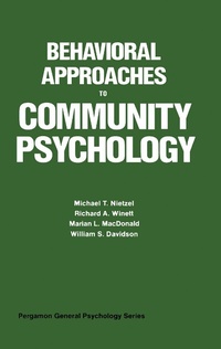 Enlarge image Cover: Behavioral Approaches to Community Psychology - Elsevier