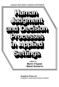 Cover: Human Judgment and Decision Processes in Applied Settings - Academic Press