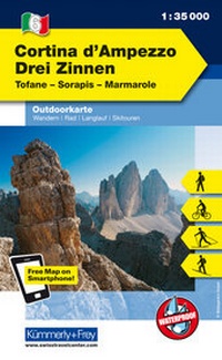 Abbildung von: Cortina d'Ampezzo - Drei Zinnen Nr. 06 Outoorkarte Italien 1:35 000 - Kümmerly+Frey