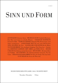 Enlarge image Cover: Sinn und Form 6/2014 - SINN und FORM