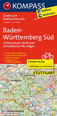 Abbildung von: Baden-Württemberg Süd, Schwarzwald, Bodensee, Schwäbische Alb, Allgäu - KOMPASS-Karten